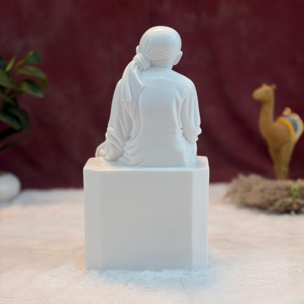 12 Inch Sai Baba Italian Marble Statue | Premium Washable Idol