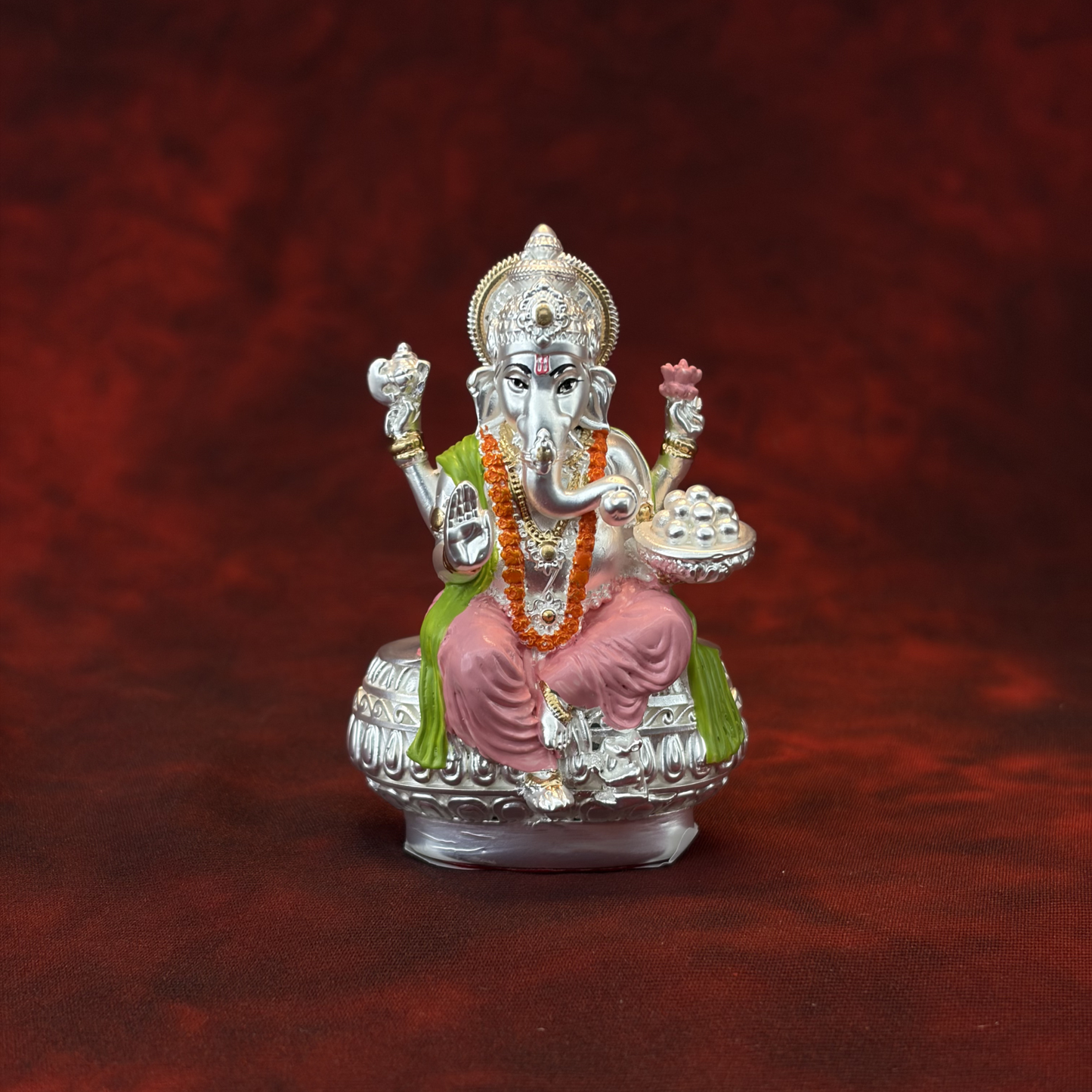 Silver Plated Ganesh Idol 3 Inch | 999 Pure Silver | Sai Divya