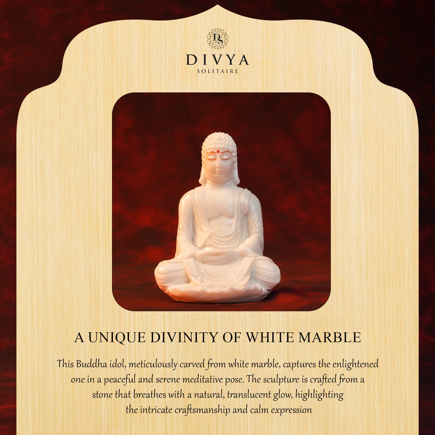 Dhyan Buddha Idol – Plain White Glossy Finish (4 Inch)