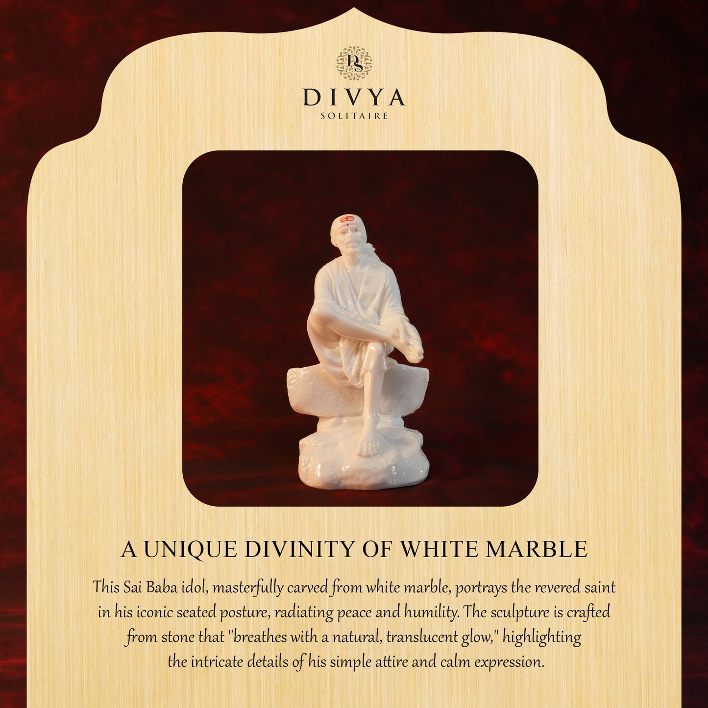 Sai Baba Samadhi Idol – Stone Base (7.5 Inch)