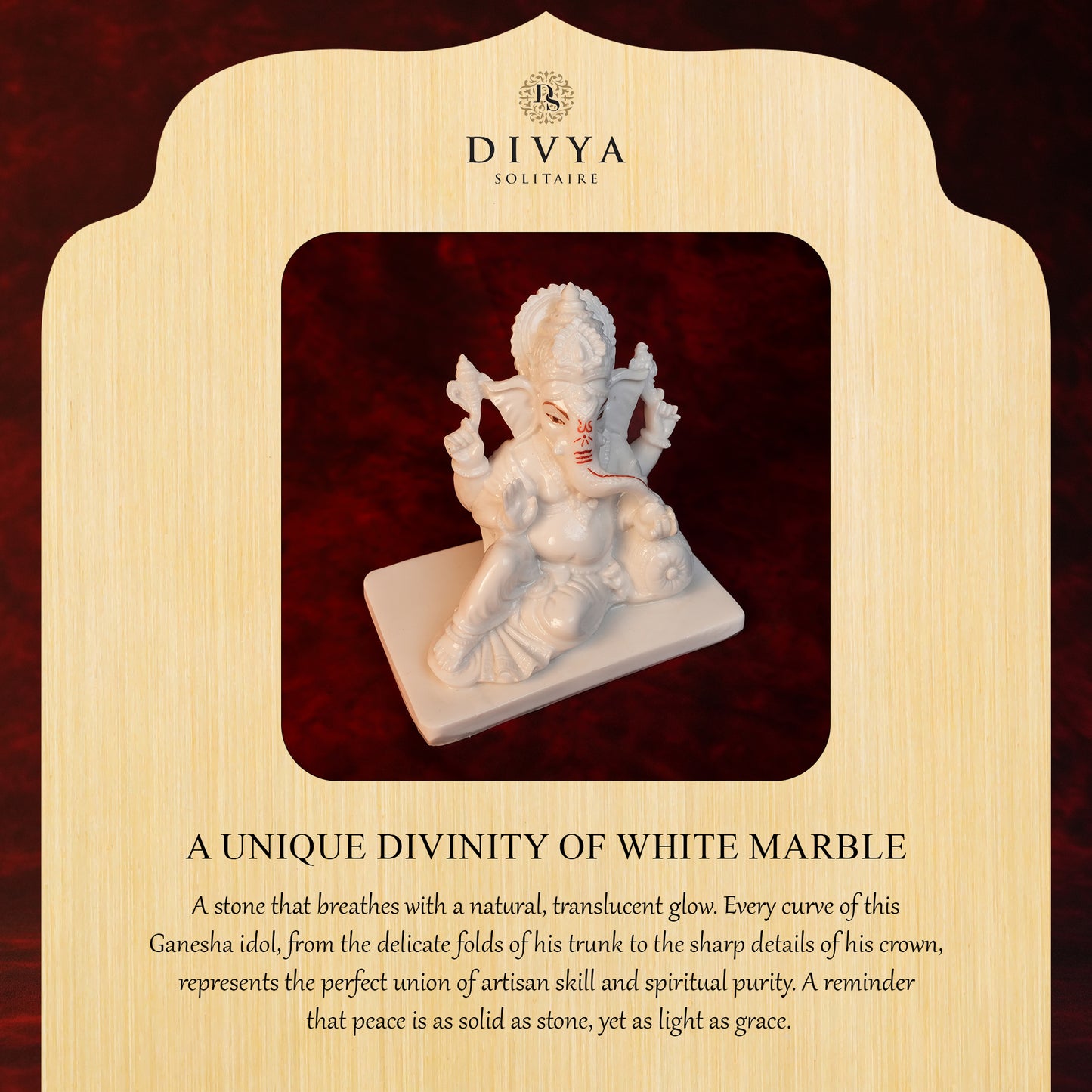 Sleeping Ganesha Idol – White Glossy Finish (5.5 Inch)