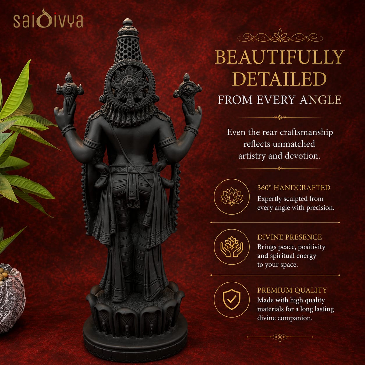 Lord Venkateshwara Resin Idol 17 Inch | Premium Balaji Murti | Sai Divya