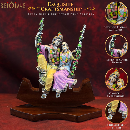 Silver Plated Radha Krishna Idol (8 Inch) | Premium Divine Décor