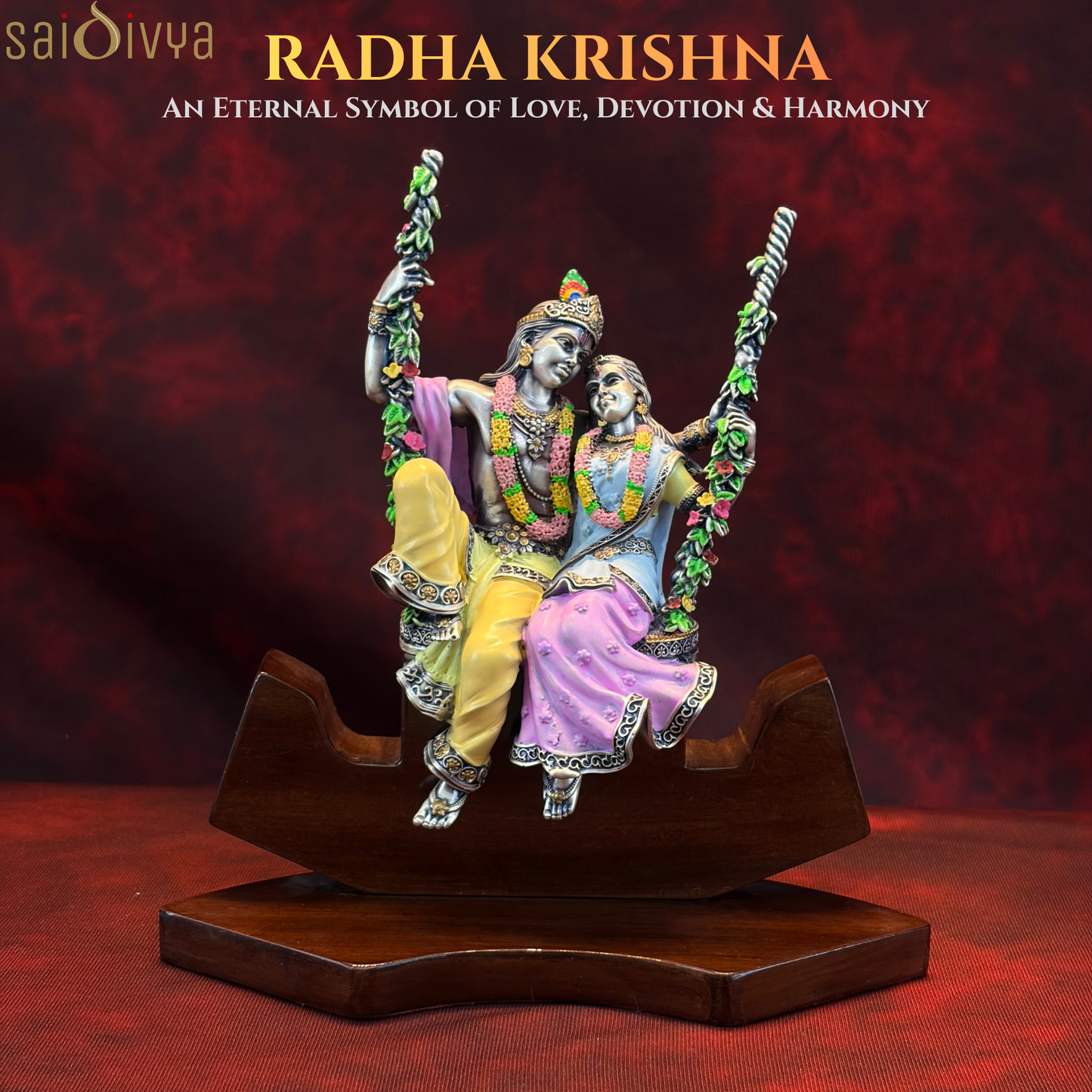 Silver Plated Radha Krishna Idol (8 Inch) | Premium Divine Décor