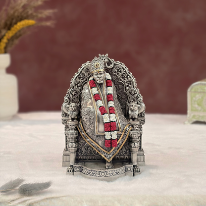 Sai Baba Maharaj Real Silver Plated Murti – Premium Shirdi Collection