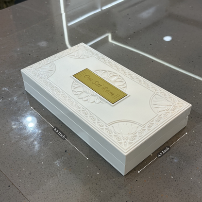 Sai Baba Charan Box – Large White Portable Darshan (8.5 x 4.5 Inch)