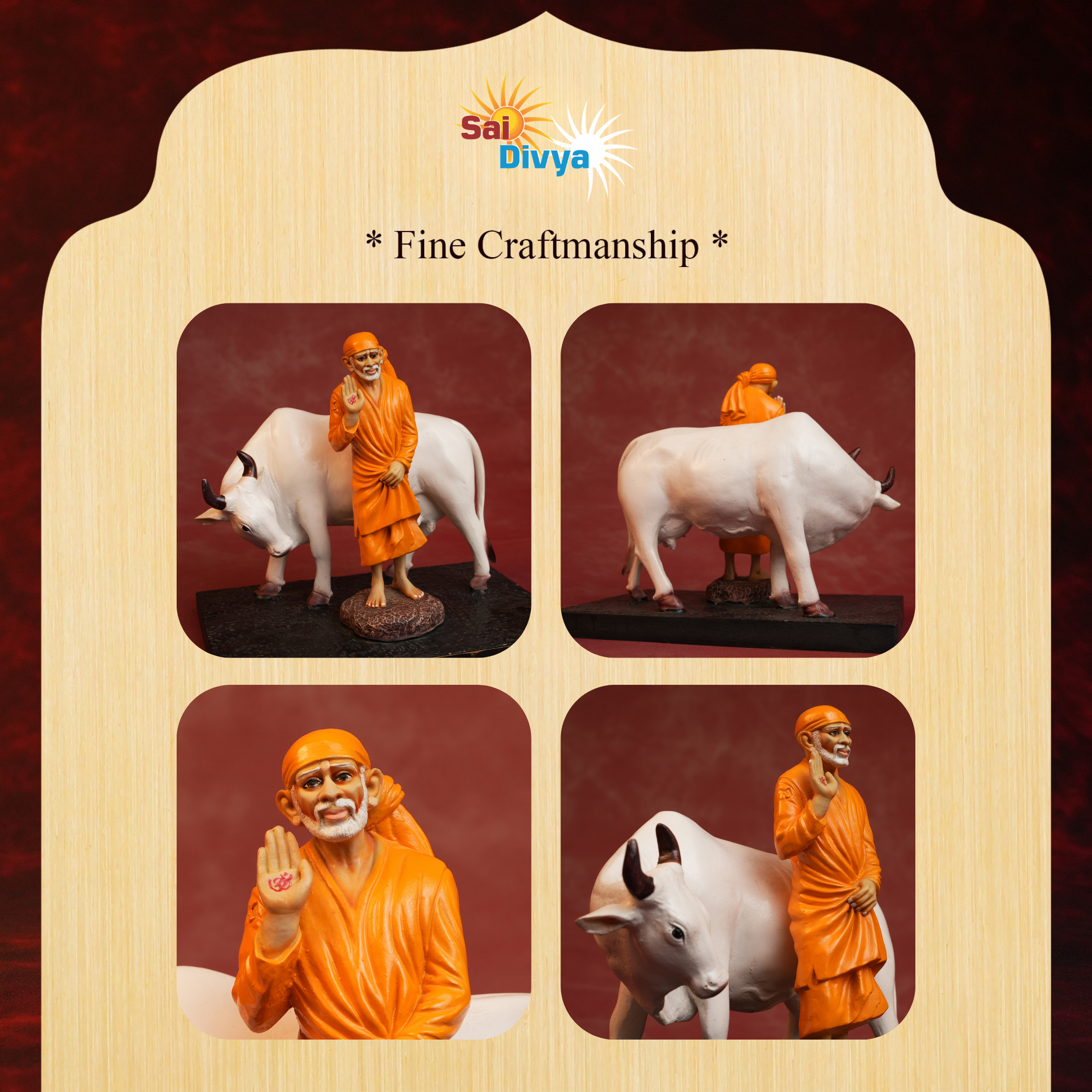 Sai Baba Kamdhenu Idol – 8 Inch