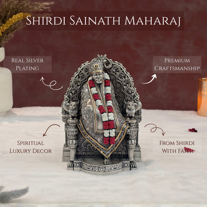 Sai Baba Maharaj Real Silver Plated Murti – Premium Shirdi Collection