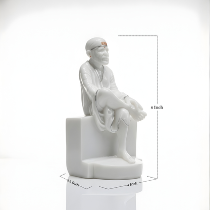 Sai Baba Idol 8 Inch with Silver Lining