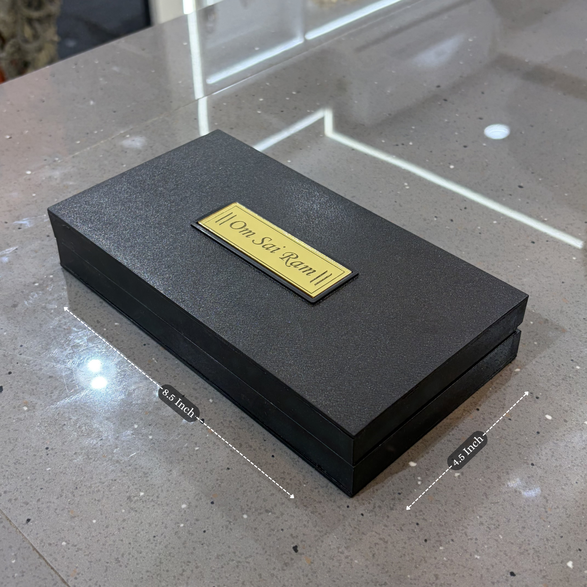 Sai Baba Charan Box – Large Brown Portable Darshan (8.5 x 4.5 Inch)