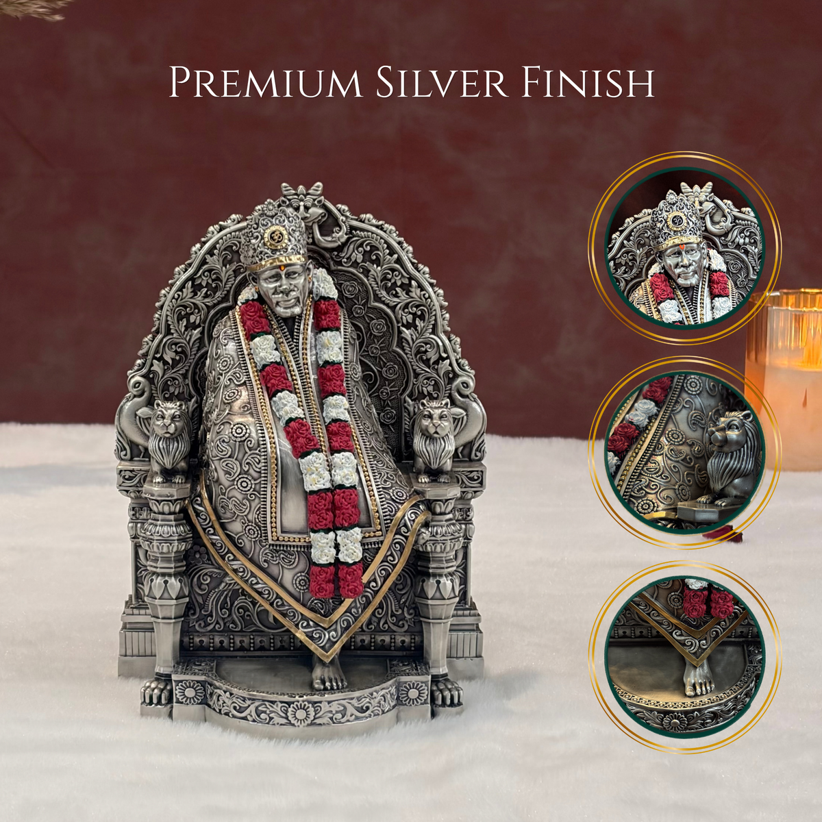 Sai Baba Maharaj Real Silver Plated Murti – Premium Shirdi Collection