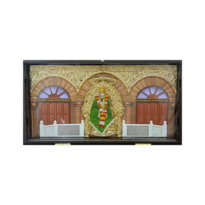 Sai Baba Samadhi Box – Large Brown Portable Darshan (8.5 x 4.5 Inch)