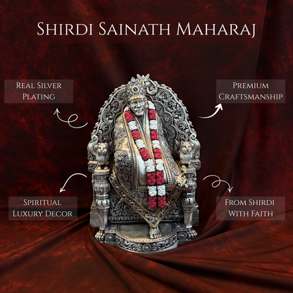 Sai Baba Maharaj Real Silver Plated Murti – Premium Shirdi Collection