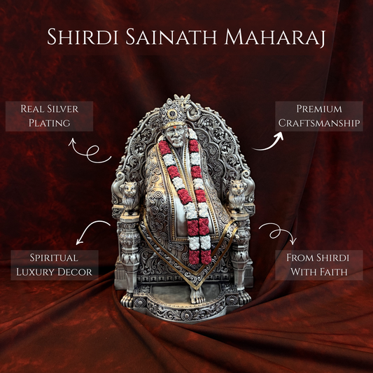 Sai Baba Maharaj Real Silver Plated Murti – Premium Shirdi Collection