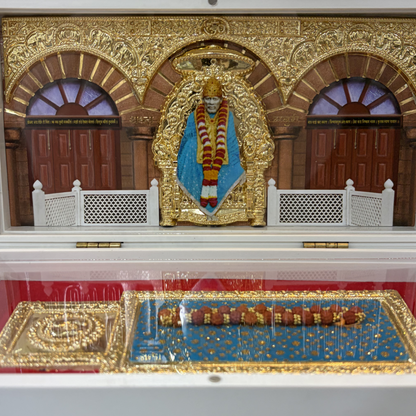 Sai Baba Samadhi Box – Large White Portable Darshan (8.5 x 4.5 Inch)