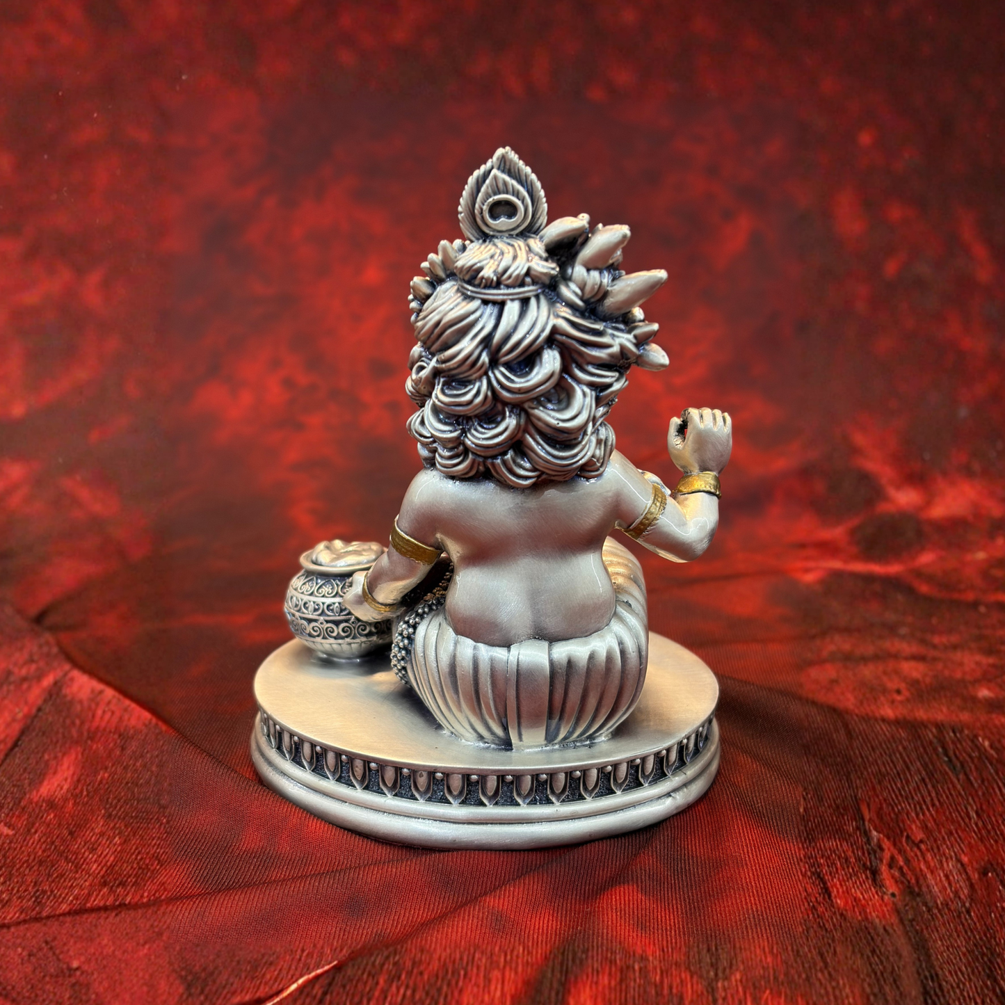 Silver Plated Makhan Krishna Idol | Premium Divine Décor