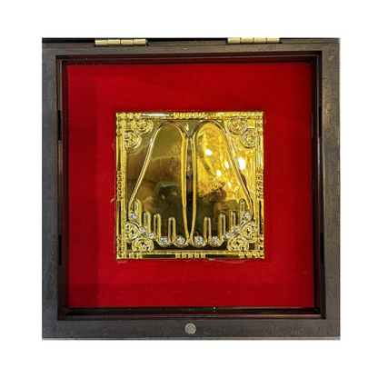 Sai Baba Charan Box – Medium Brown Portable Darshan (4.5 x 4.5 Inch)