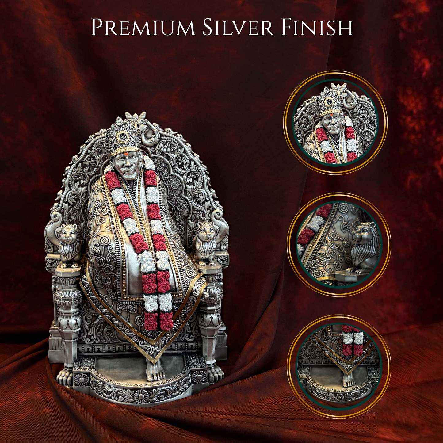 Sai Baba Maharaj Real Silver Plated Murti – Premium Shirdi Collection