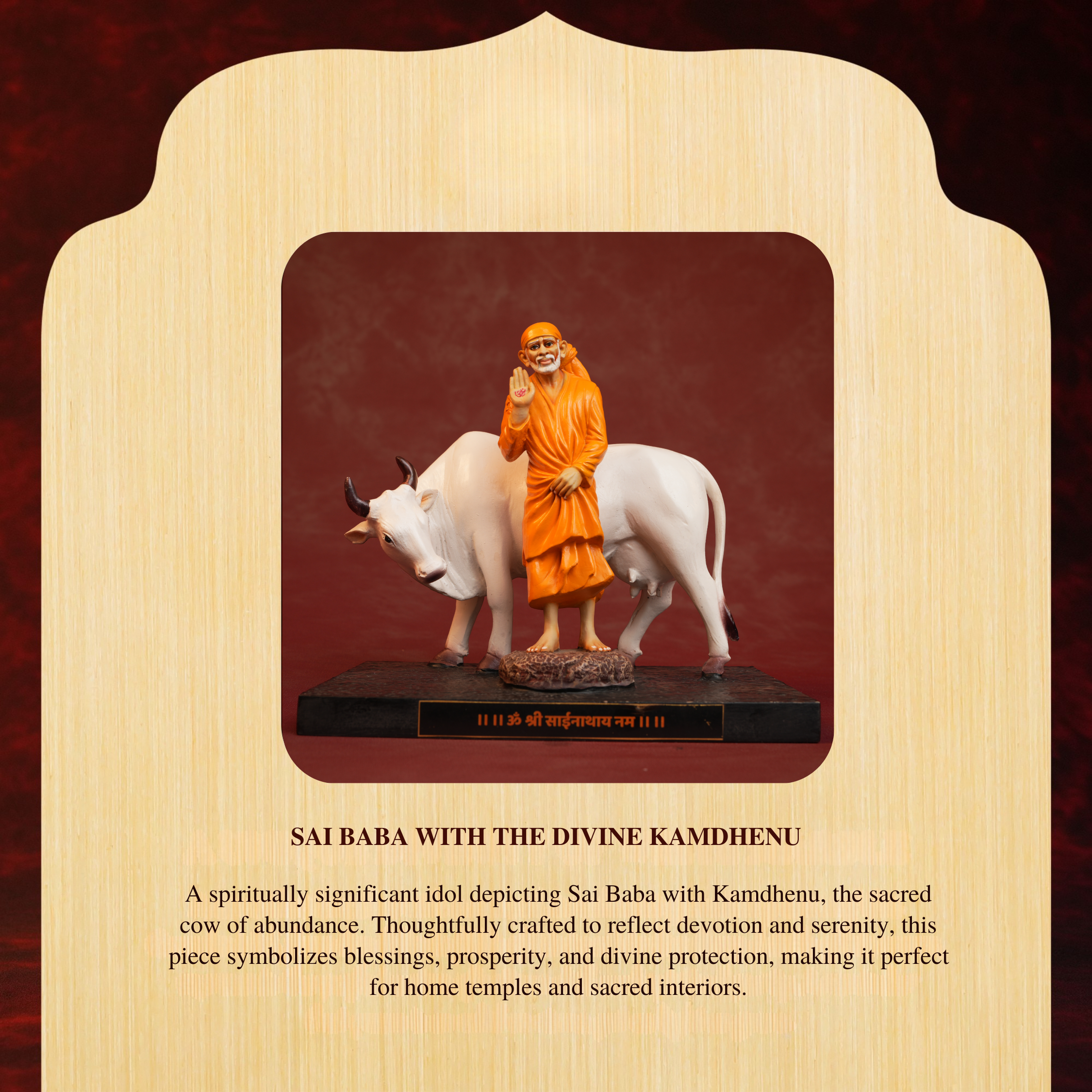 Sai Baba Kamdhenu Idol – 8 Inch