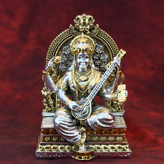 Silver Plated Saraswati Idol | 999 Pure Silver | Sai Divya