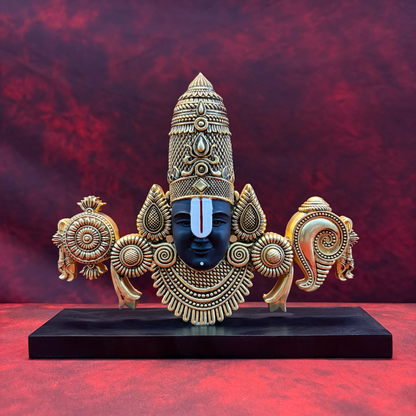 Gold Plated Tirupati Balaji Face Idol | Premium Divine Décor