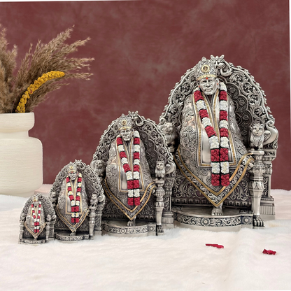 Sai Baba Maharaj Real Silver Plated Murti – Premium Shirdi Collection
