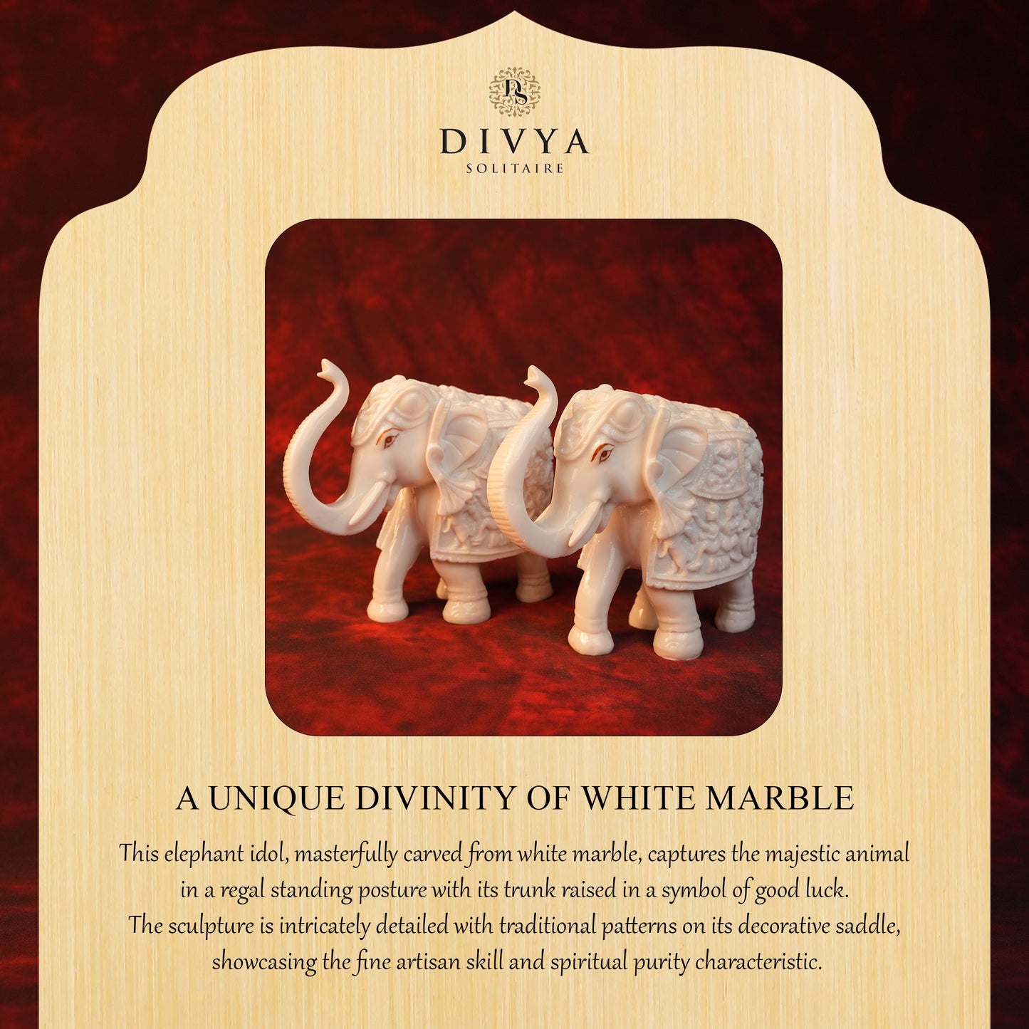 Decorative Elephant Set – Pair of 2 White Glossy Statues (3.5 Inch)