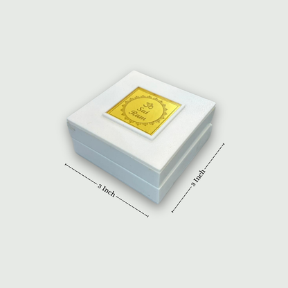 Sai Baba Charan Box – Portable Samadhi (3x3 Inch, White)