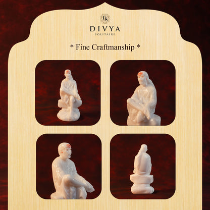 Sai Divya Samadhi Idol – 4.5 Inch Pure White Murti | Compact Statue for Home Mandir, Office & Spiritual Decor