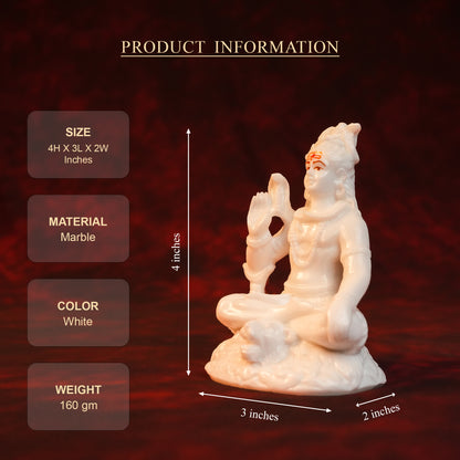 Sitting Shiva Idol – White Glossy Finish (4 Inch)