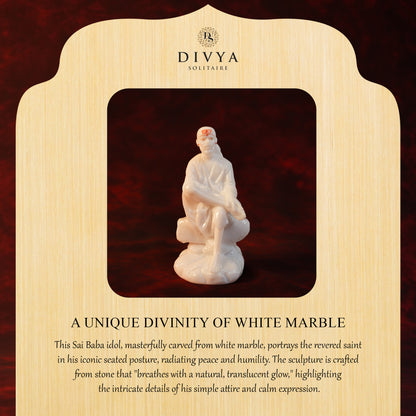 Sai Divya Samadhi Idol – 4.5 Inch Pure White Murti | Compact Statue for Home Mandir, Office & Spiritual Decor