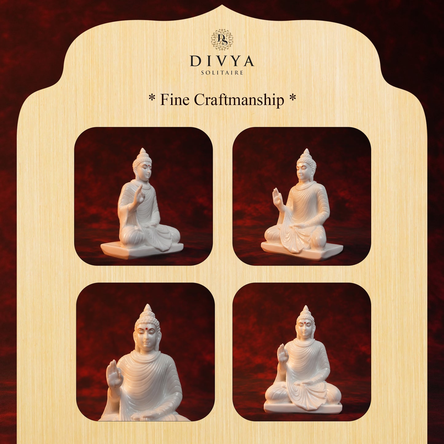 Abhaya Buddha Idol – Plain White Glossy Finish (6 Inch)