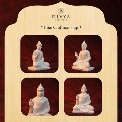 Abhaya Buddha Idol – Plain White Glossy Finish (6 Inch)