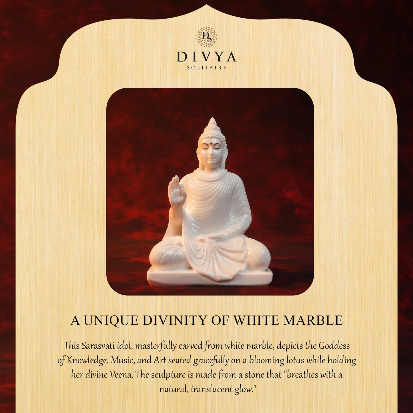 Abhaya Buddha Idol – Plain White Glossy Finish (6 Inch)