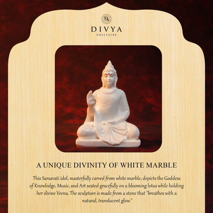 Abhaya Buddha Idol – Plain White Glossy Finish (6 Inch)
