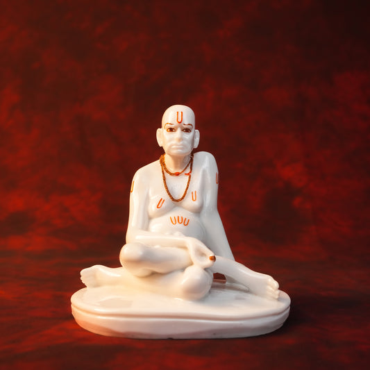 Swami Samarth Idol – White Glossy Finish (6 Inch)
