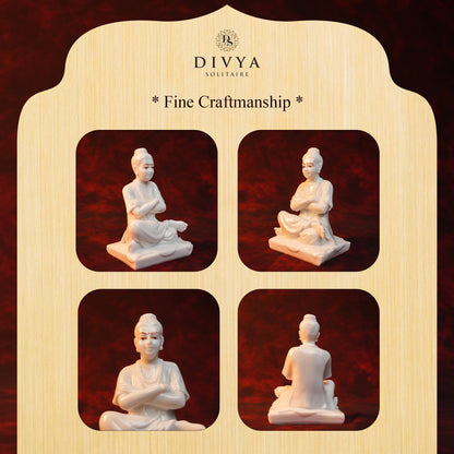 Sripada Shrivallabha Idol – White Glossy Finish (6 Inch)