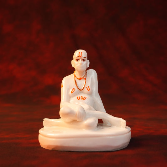 Swami Samarth Idol – White Glossy Finish (3 Inch)