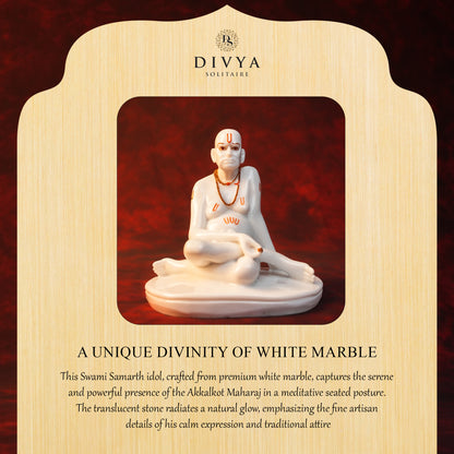 Swami Samarth Idol – White Glossy Finish (6 Inch)