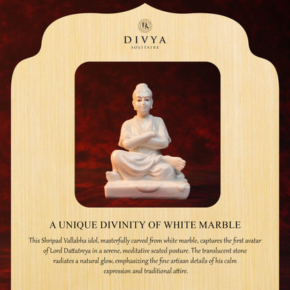 Sripada Shrivallabha Idol – White Glossy Finish (6 Inch)