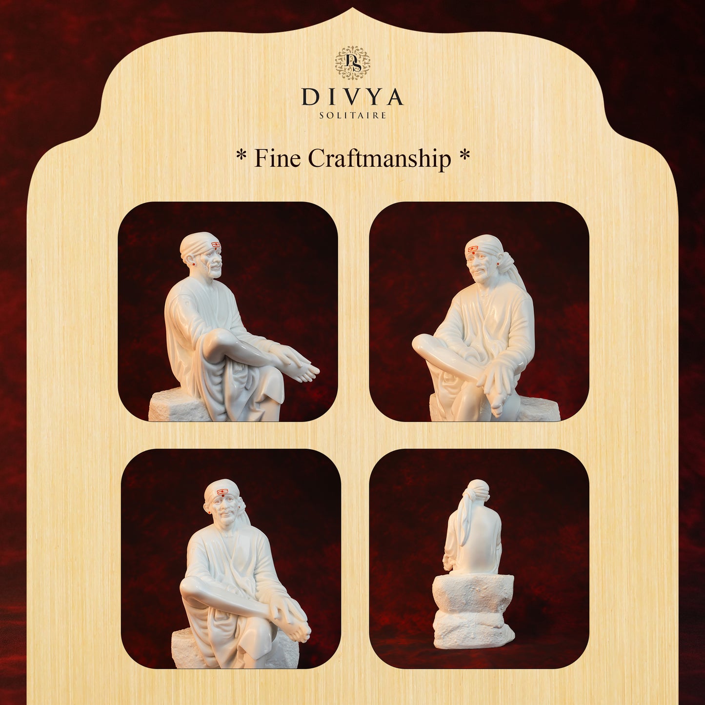 Sai Baba Samadhi Idol – White Glossy Stone Base (12 Inch)