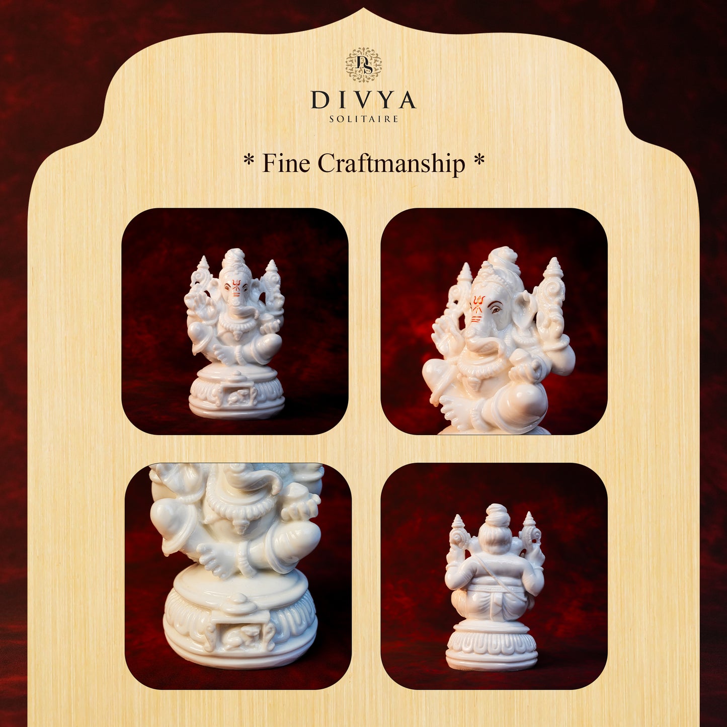 Sarvasiddhi Ganesha Idol – White Glossy Finish (6 Inch)
