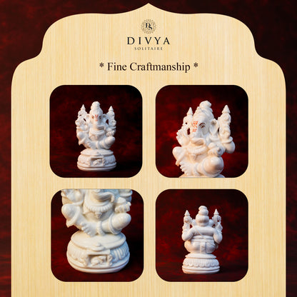Sarvasiddhi Ganesha Idol – White Glossy Finish (6 Inch)