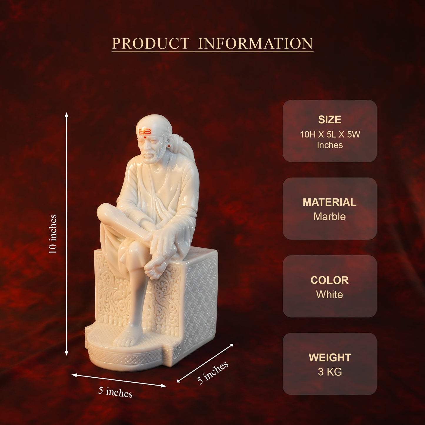 Sai Baba Samadhi Idol – Designer Edition (10 Inch)