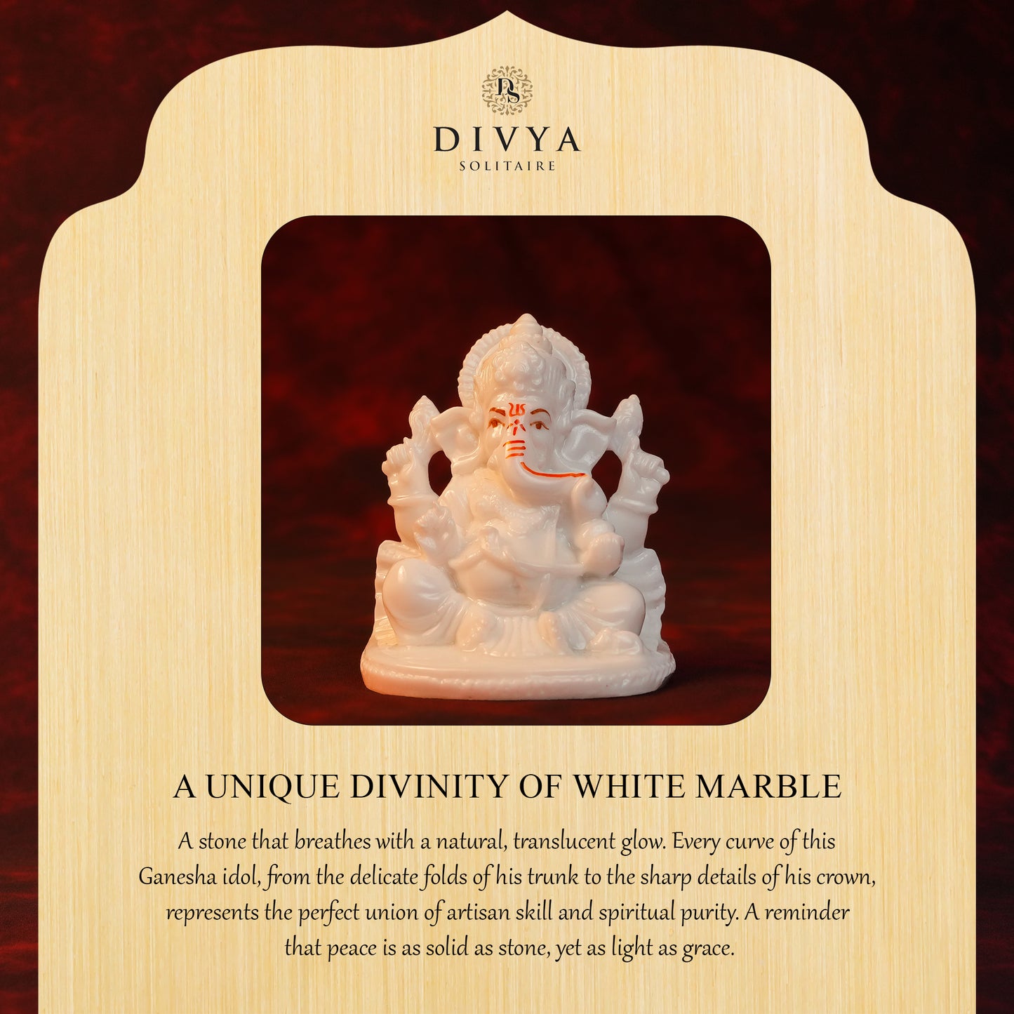 Mini Ganesha Idol – White Glossy Finish (2.5 Inch)