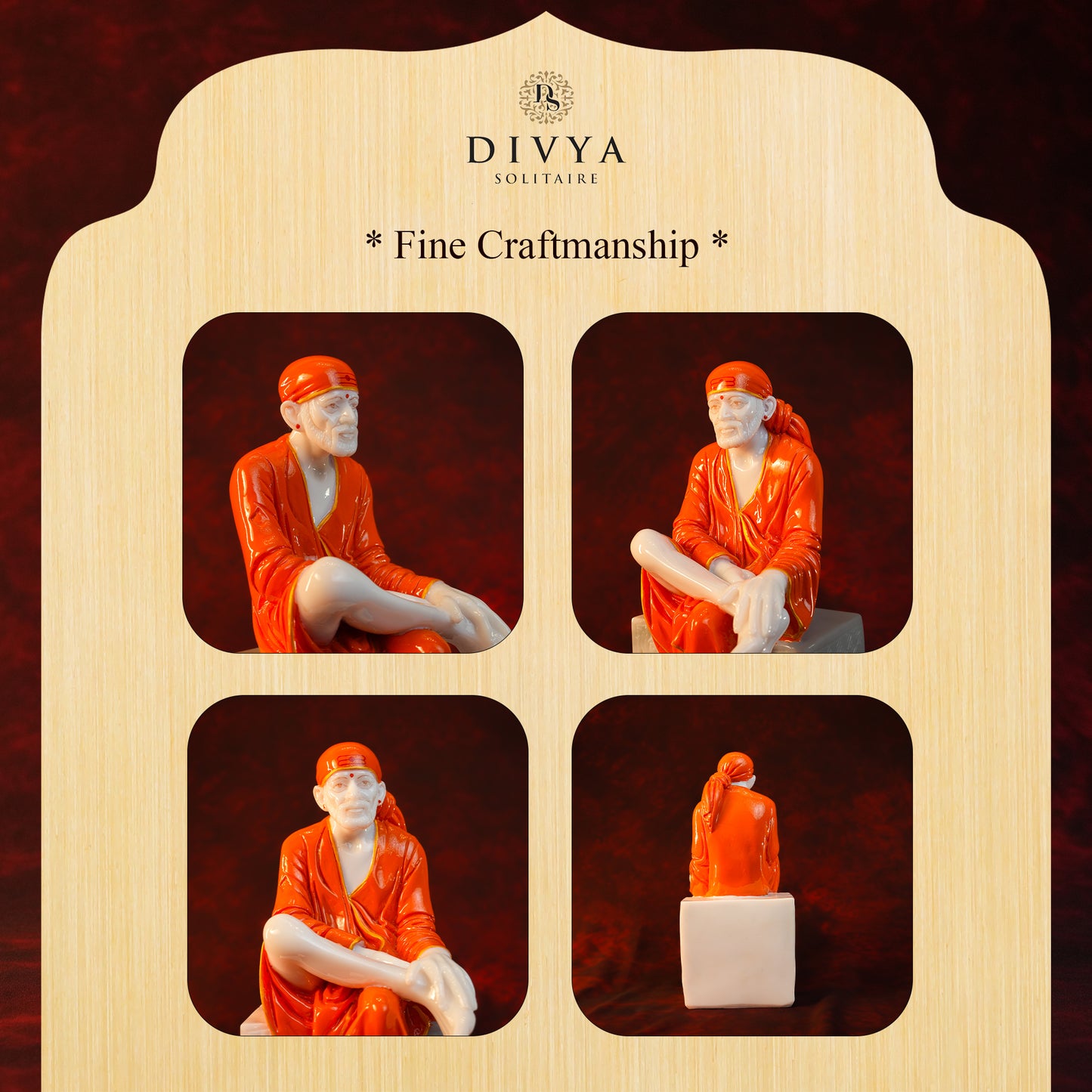Sai Baba Samadhi Idol – Orange Robe Designer Edition (10 Inch)
