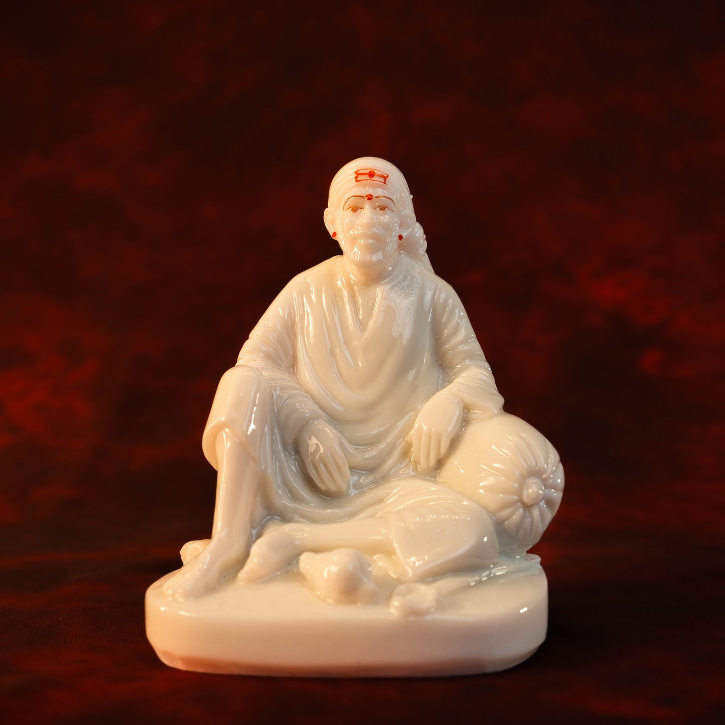 Sai Divya Dwarkamai Idol – 5 Inch Murti, Plain White Glossy Finish | Decorative Statue for Home Mandir & Gifting