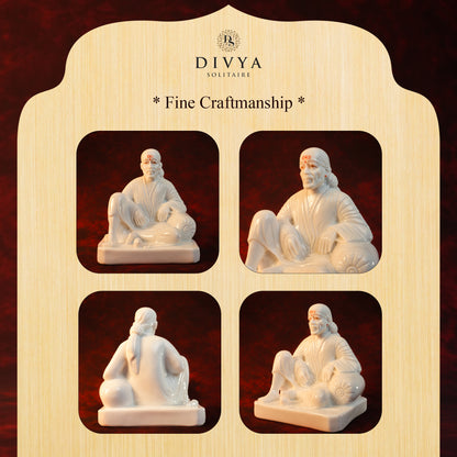 Sai Baba Dwarkamai Idol – Glossy Marble Finish (10 Inch)