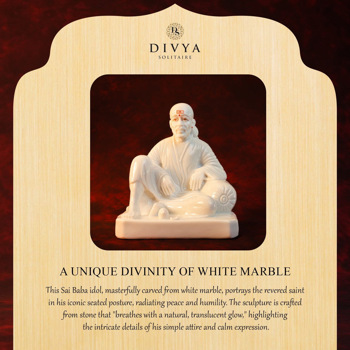 Sai Baba Dwarkamai Idol – Glossy Marble Finish (10 Inch)
