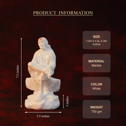 Sai Baba Samadhi Idol – Stone Base (7.5 Inch)